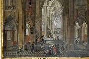 Pieter Neefs View of the interior of a church oil